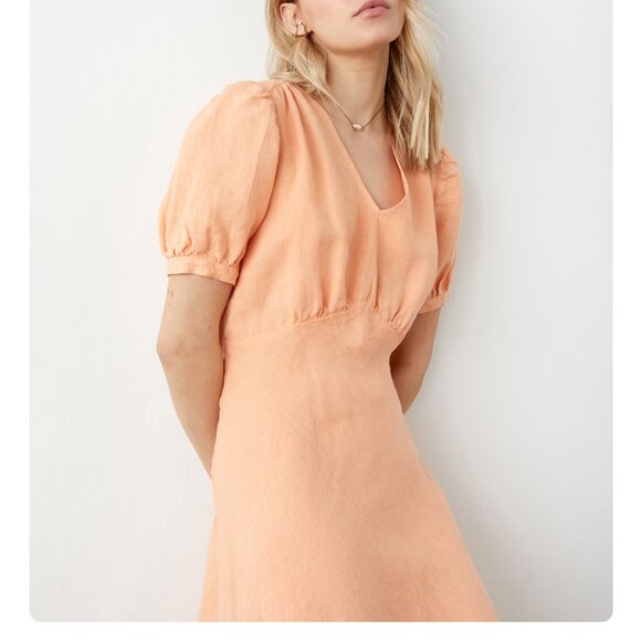 NWOT Linen A-Line Dress - Size S/M, Yellow - Picture 14 of 14